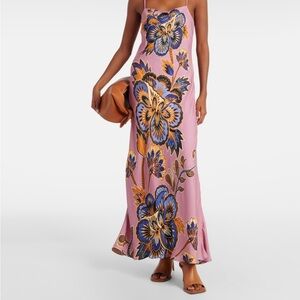 Farm Rio Floral blue Maxi slip dress women